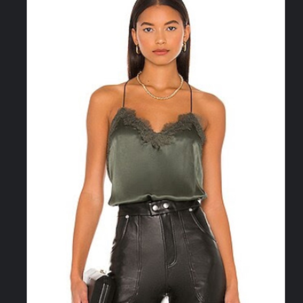 Cami nyc racer charmeuse cami in thyme